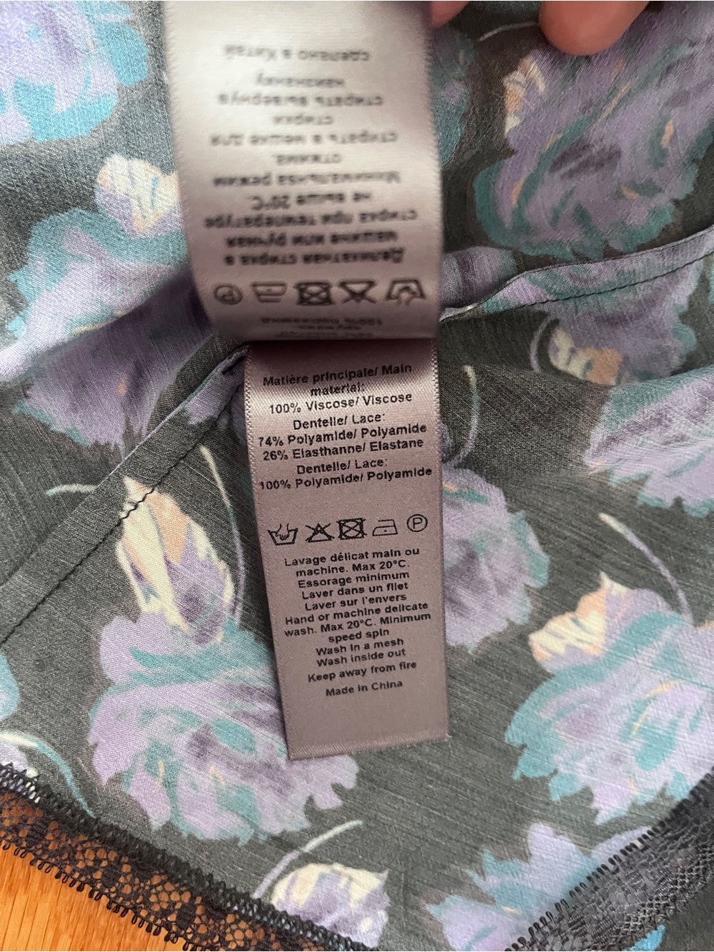Zadig & Voltaire Risty Roses Lace-Trim High-Low Slip Dress - Picture 12 of 13